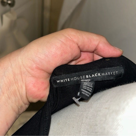 White‎ House Black Market Black Ruffled 3/4 Sleeve Blouse - Picture 6 of 6